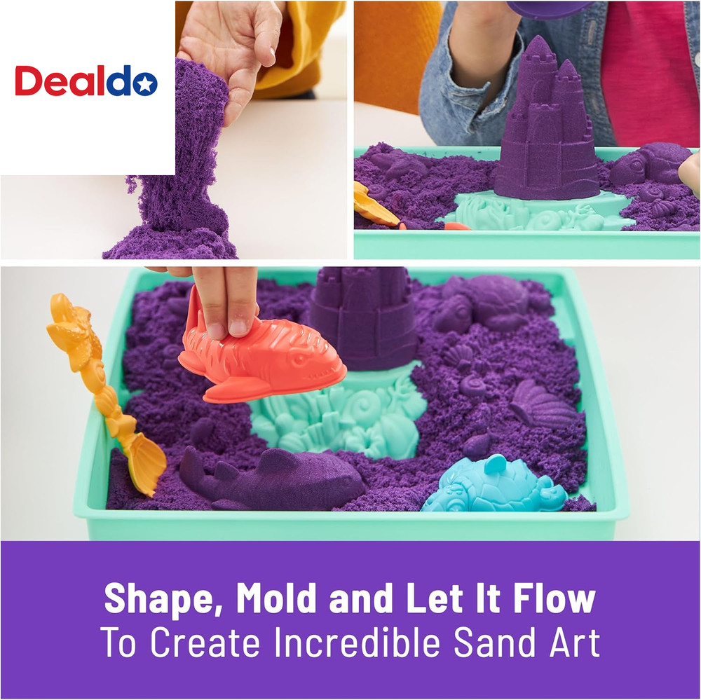 , Sandbox Set, Creative Easter Gifts, Includes 1Lb Purple Moldable Play Sand, 4