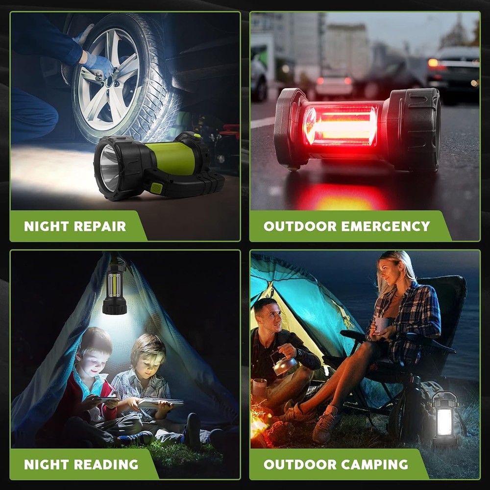Camping Lantern Rechargeable, AlpsWolf LED Flashlight Spotlight Green
