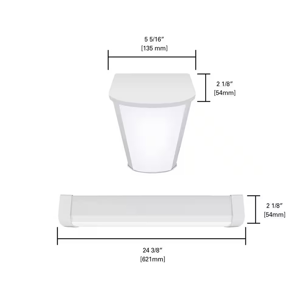 2 Ft. 2100 Lumens Integrated LED Dimmable White Wraparound Light, 4000K