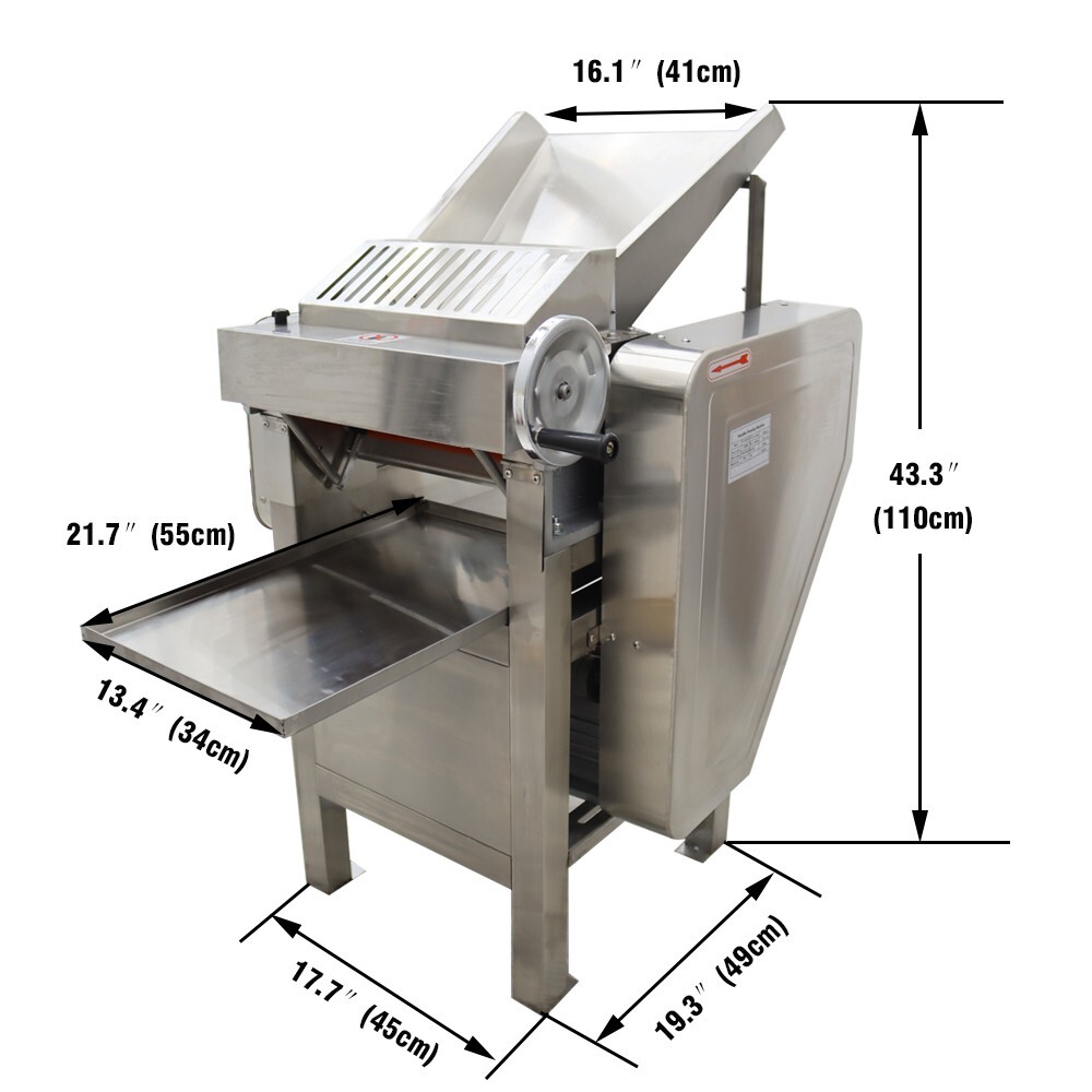 Commercial Press Sheeter Pasta Dough Roller Sheeter Machine 11.8" Roller 150kg/h