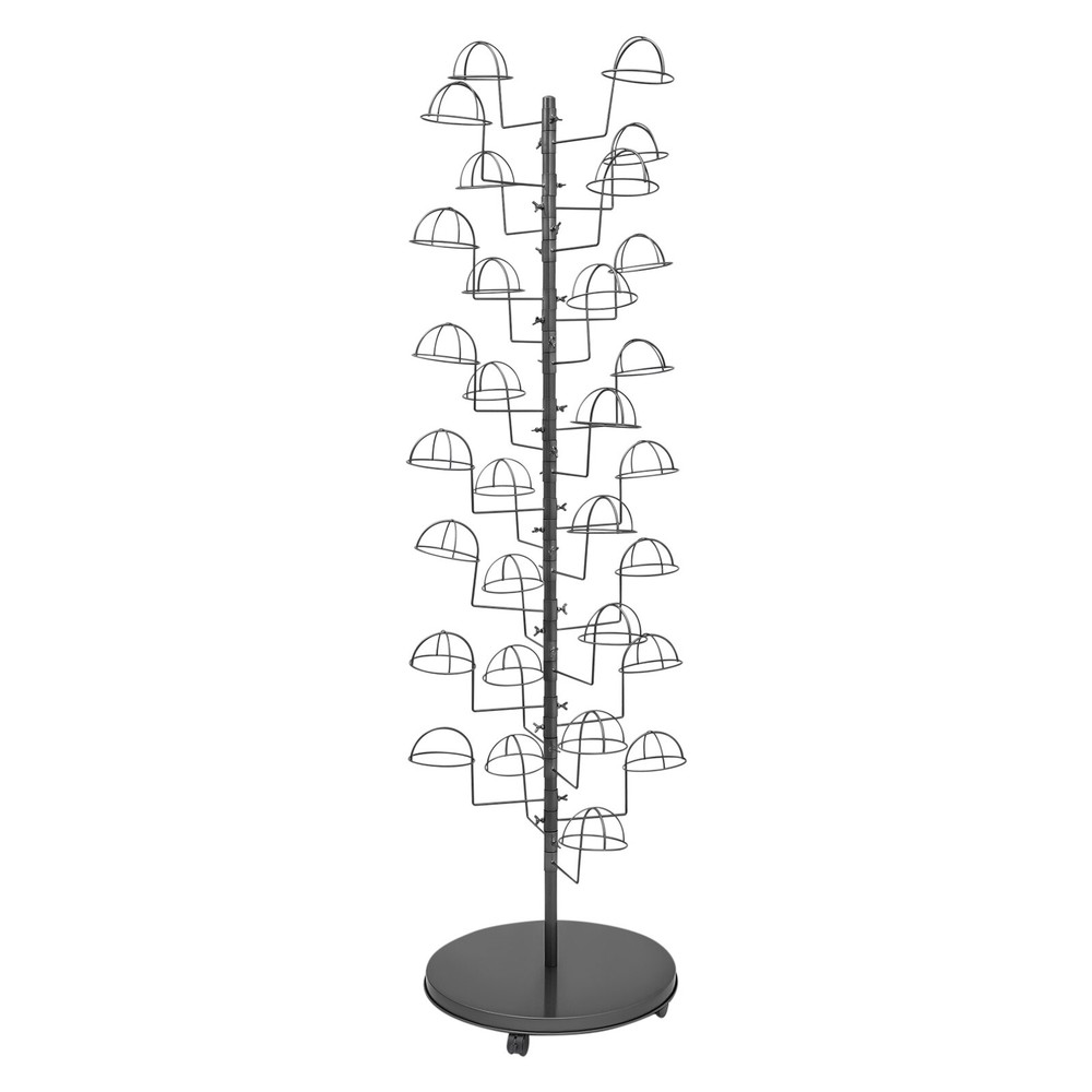 Freestanding Hat Rack Stand, Rolling Hats Display Rack, Hat Display Stand Black