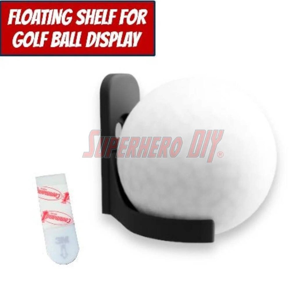 Golf Ball Holder Wall Mount | Floating Shelf for Golf Display