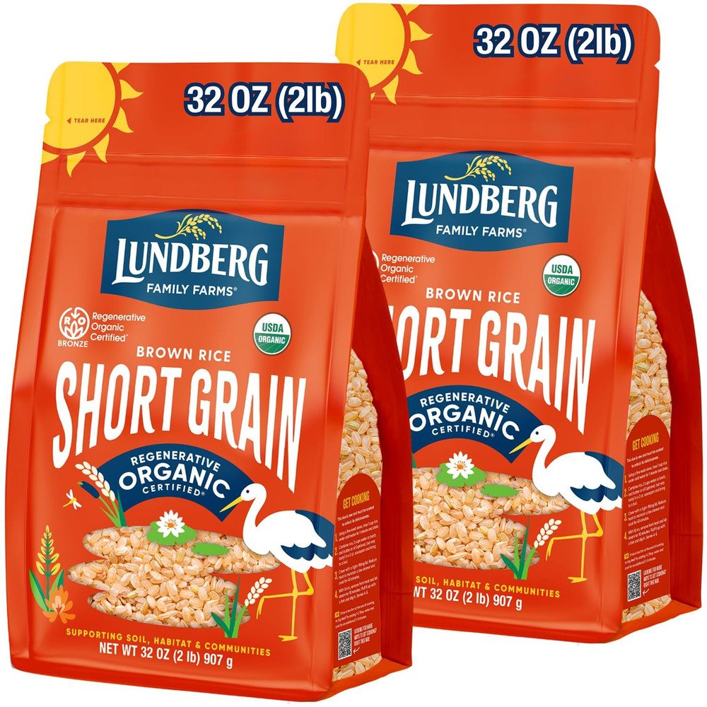 Short Grain Brown Rice, Regenerative Organic Certified, 2-Pack – Slightly Nutty,