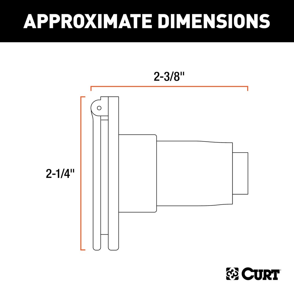 Curt-4-Way Round Connector Socket (Vehicle Side)