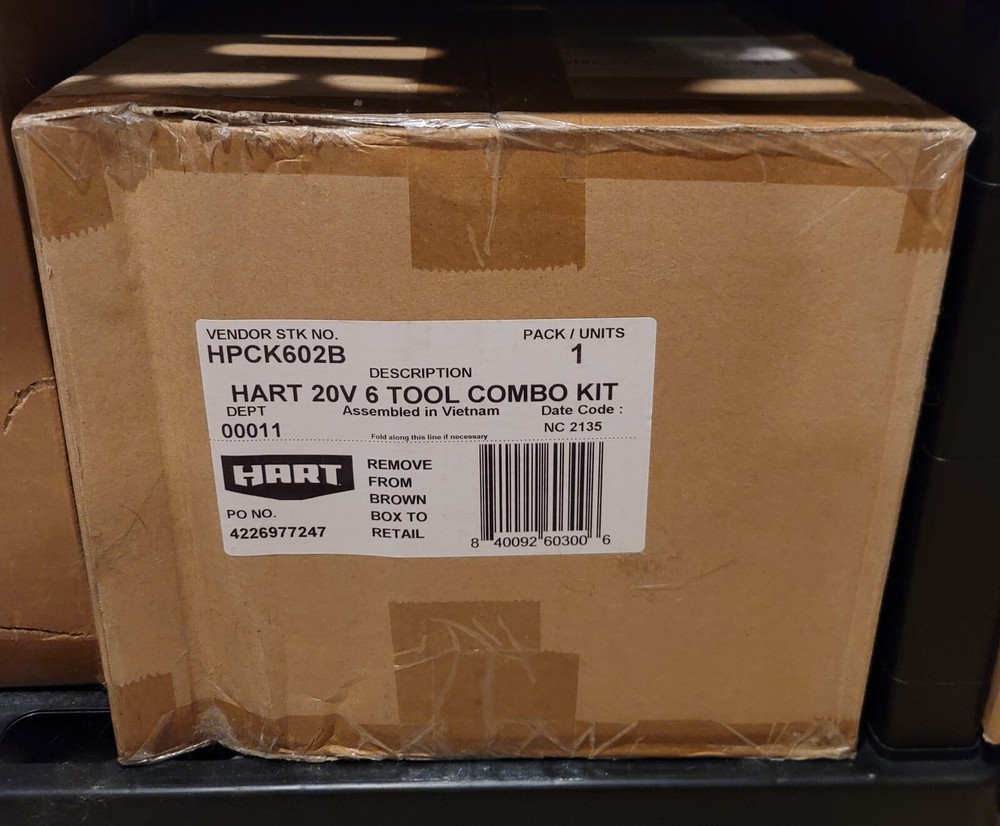 HART 20-Volt 6-Tool Combo Kit w/ 2 Batteries - Drivers, Saws, Flashlight, Sander