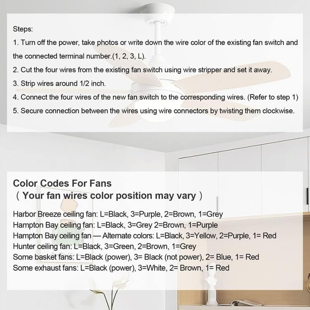 Ceiling Fan Switch Zing Ear Ze-208S E89885 3 Speed 4 Wire Pull Chain Switch Fan