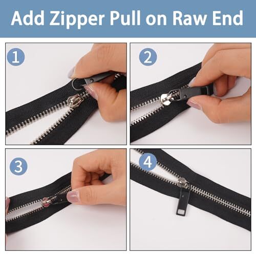 Deoward Zipper Pull Replacement Metal Zipper Handle Black Zipper Pulls Cord