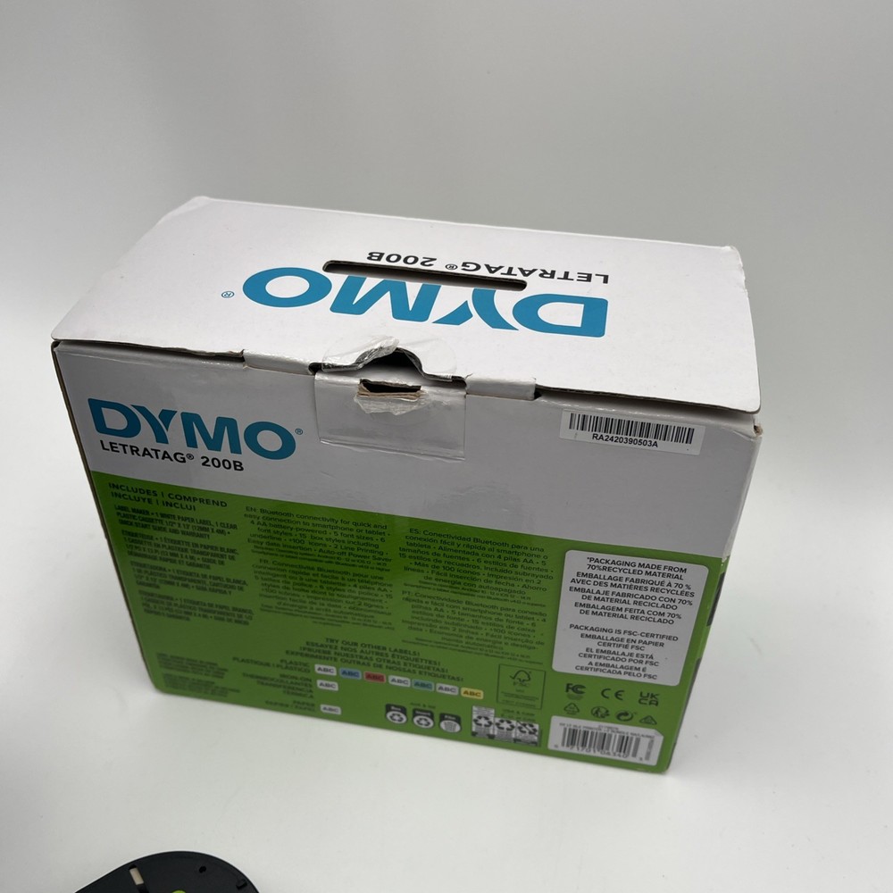 DYMO LetraTag 200B Label Maker, Wireless- iOS/Android, Includes 2 Label Tapes
