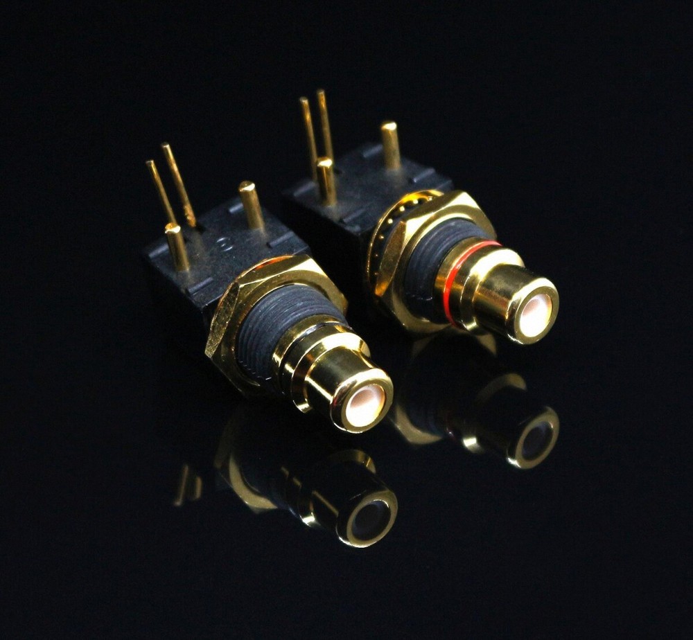A Pair 24K Gold-plated RCA DAC Coaxial input and output PCB welding socket [C1]