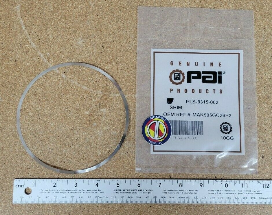 Piston Liner Shim for Mack E7/E-Tech/ASET. Ref# 505GC26P2 Size (.002in). 1 Qty.