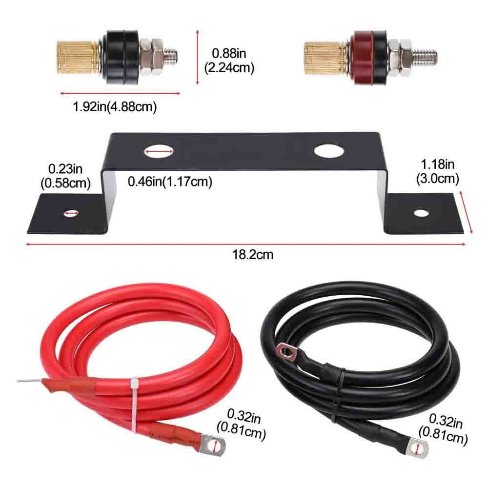 Heavy Duty Universal Battery Relocation Kit with Remote Terminal Jump Post