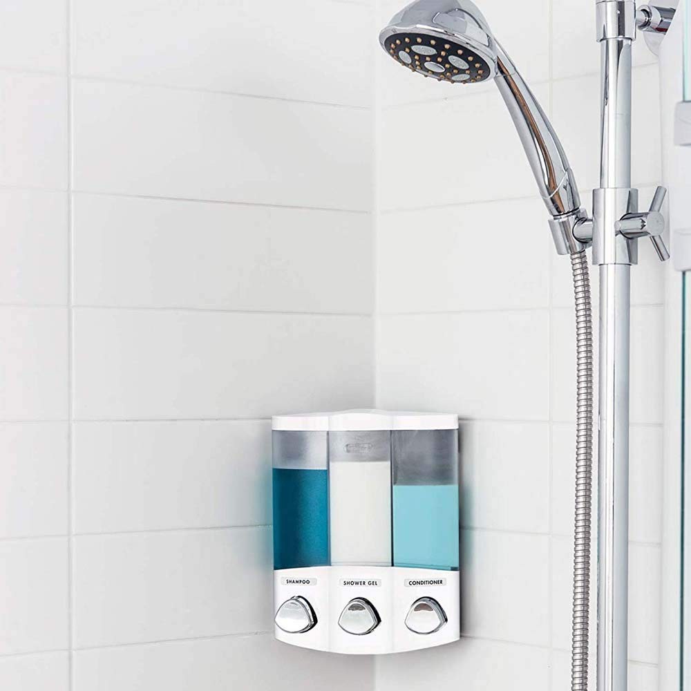 White Chamber Soap Dispenser, Wall Mount, For Kitchen Or Bathroom, White