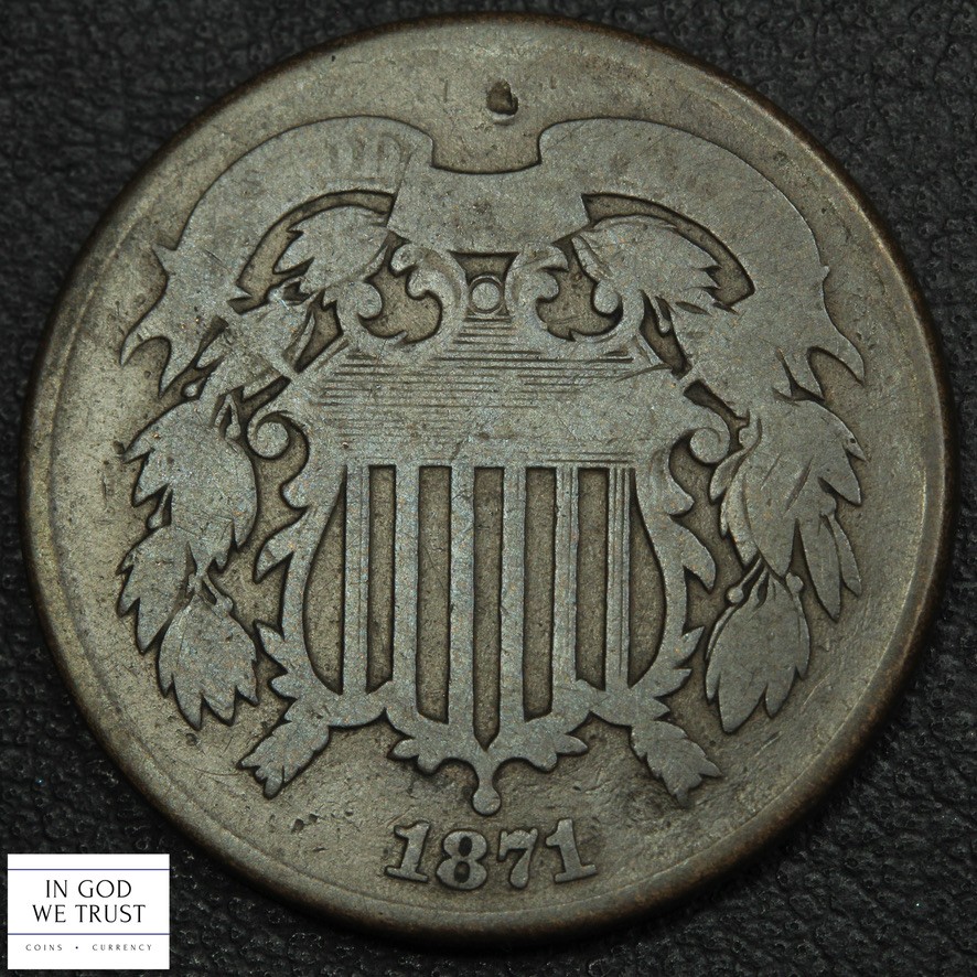 1871 Copper Two Cent Piece 2C
