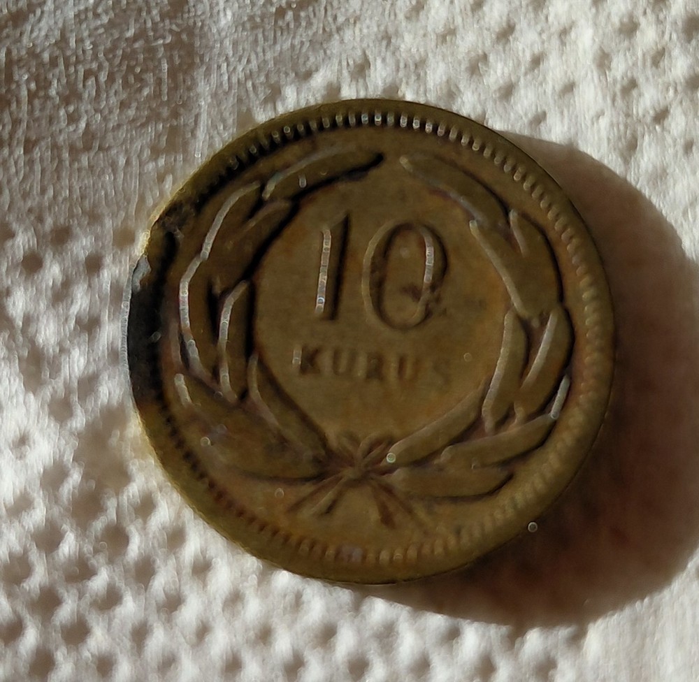 1956 Turkey 10 Kurus Coin