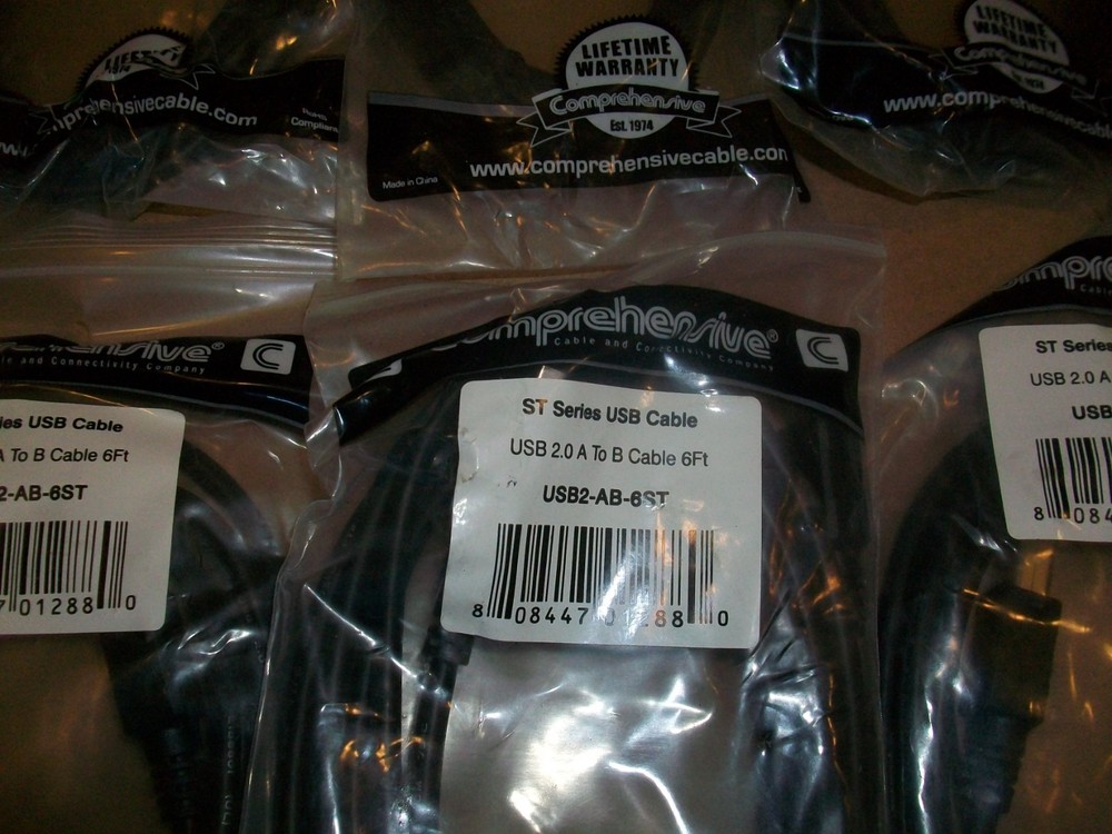 10pc Comprehensive USB Cable Type A to Type B USB2-AB-6ST NEW