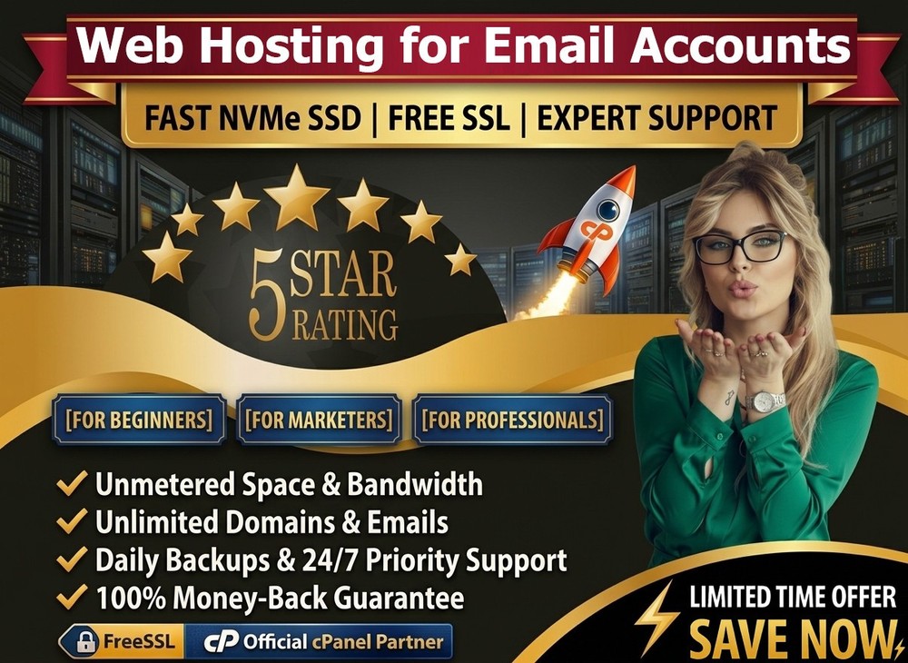 Web Hosting for Email Accounts – 📧 Fastest SSD + Free SSL + Support | $14.99/Yr