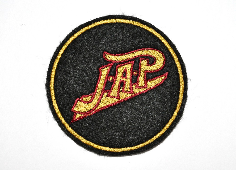 CLASSIC 2 COLOUR  J.A.P EMBROIDERED MOTORCYCLE PATCH