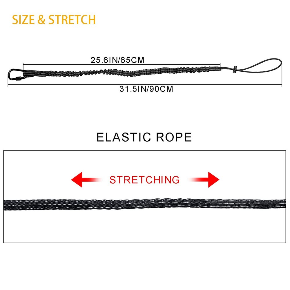 3 Pack Retractable Tool Lanyard Safety Fall Protection Tools Leash with Aluminum