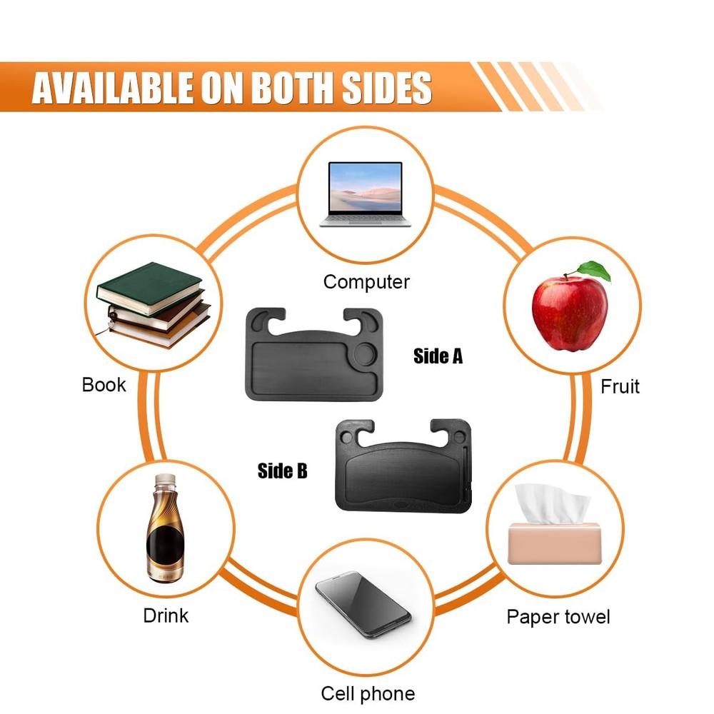 Multipurpose Car Steering Wheel Tray Desk Black