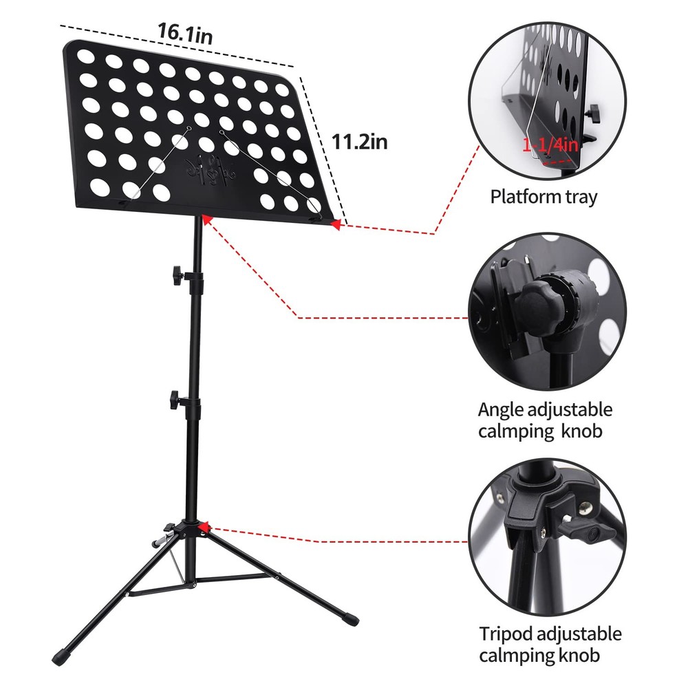 1/2/3 Pack Sheet Music Stand, Adjustable Standard Version, 1 pack black