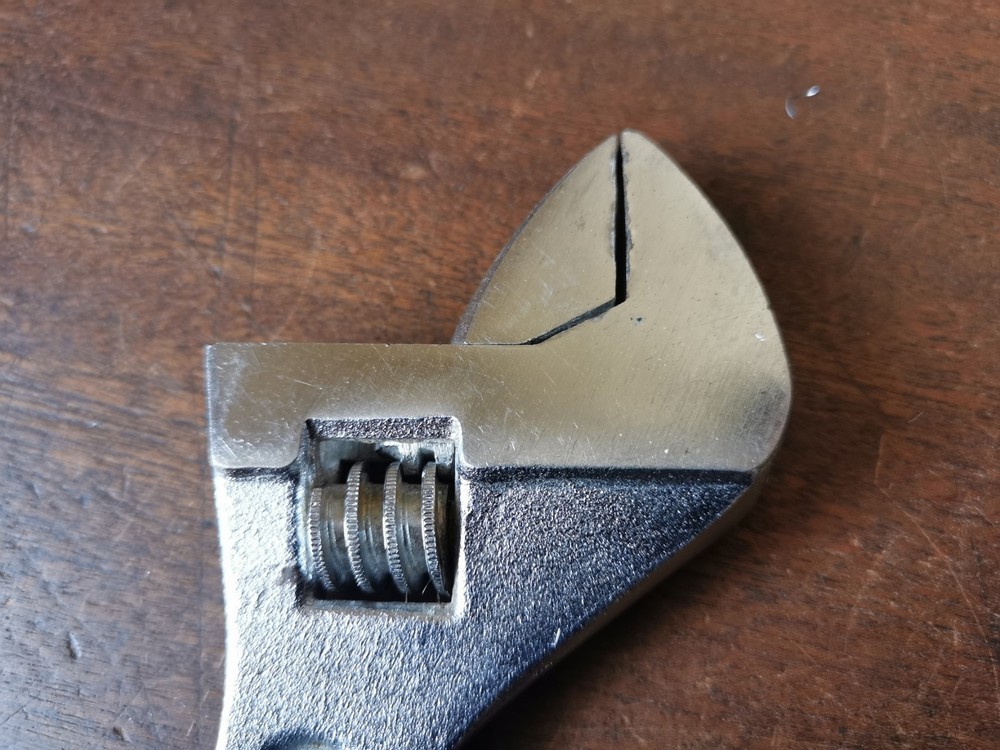 Modern 10" Adjustable Spanner to clear, no makers name.