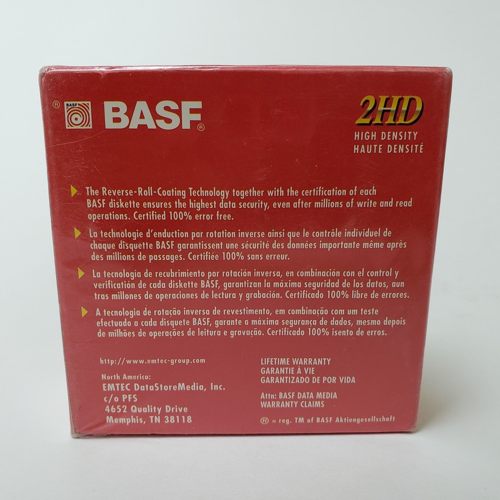 BASF EMTEC 2HD High Density 3.5" 10 Diskettes
