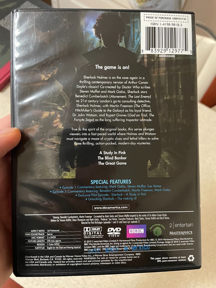 Sherlock Season 1 DVD Benedict Cumberbatch Martin Freeman DVD