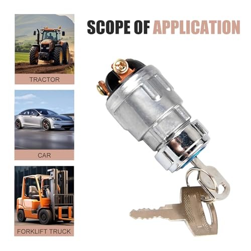 Car Ignition Switch with 2 Keys, Waterproof Starter Replacement Parts, ON Off