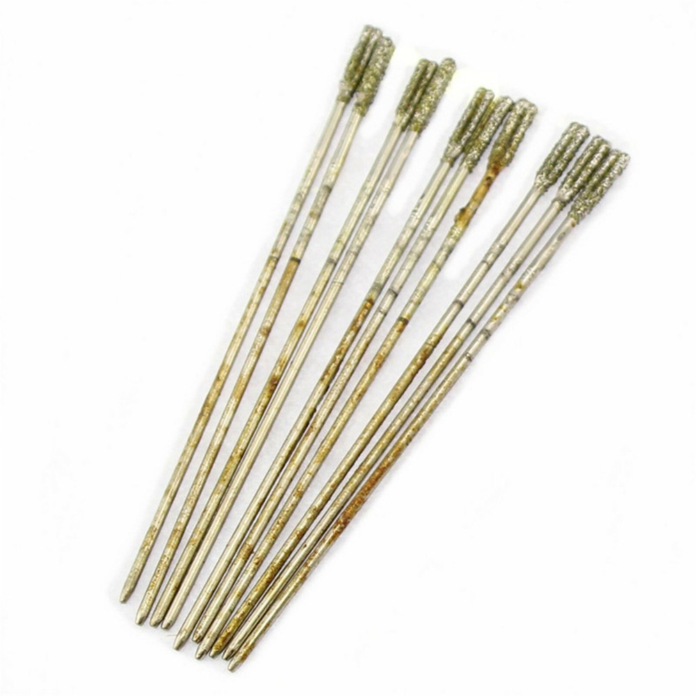 20Pcs 2mm Diamond Coated Lapidary Drill Hole Needle Solid Bits 1# Jewelry Tools