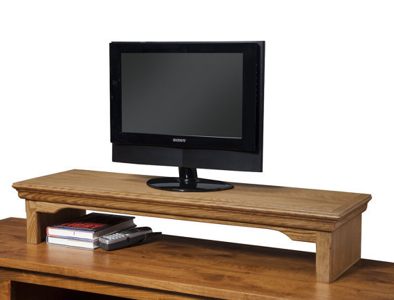 LED LCD TV Riser Stand Traditional Oak