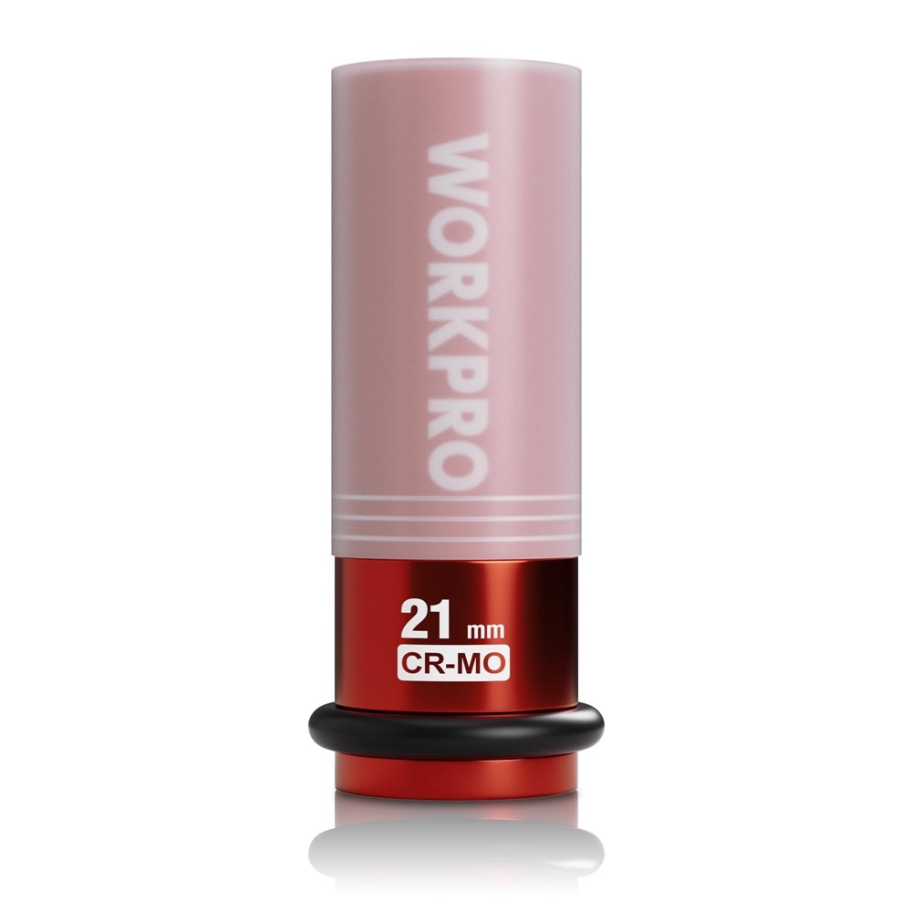 WORKPRO 1/2" Drive Lug Nut Impact Duty Socket 6 Point 21mm Deep Thin Wall Socket