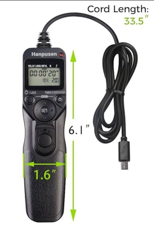 Hanpusen TR-90 Remote Switch With Digital Timer For Camera Shutter Use Open Box