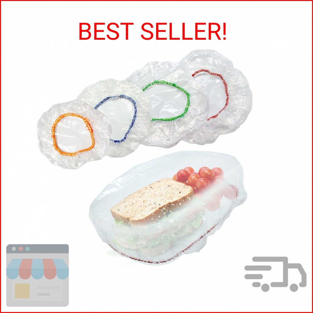 Culinary Elements Reusable Bowl Covers, 12 (Twelve)-Count, 4 Different Sizes wit
