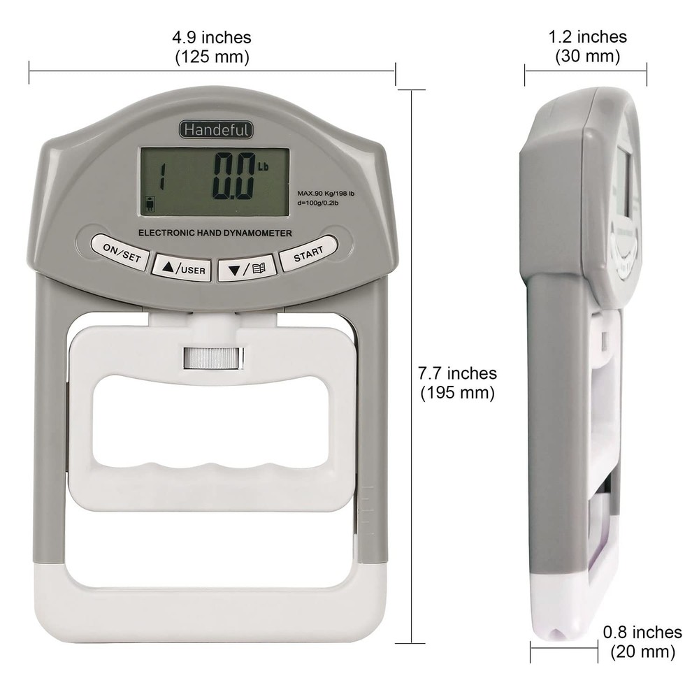 Handeful Grip Strength Tester - Dynamometer Handgrip Measurer Meter Handheld