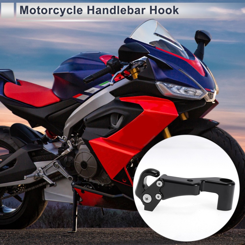 Motorcycle hook in alluper for Minio black, 1pc