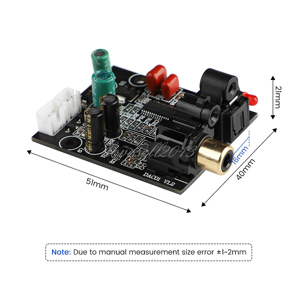 Digital Audio Decoder DAC 24Bit 192K Optical Fiber Coaxial Decoder Signal Input