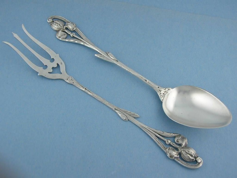 Incredible 800 Silver Serving Fork Spoon Set