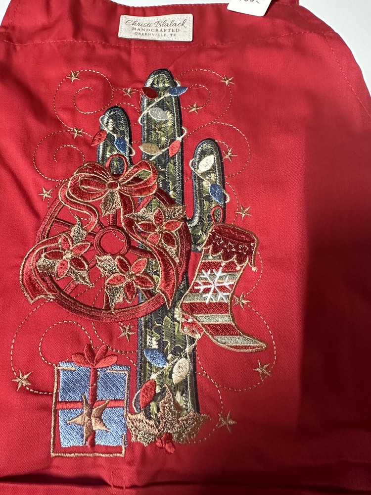 Handmade Embroidered Christmas Apron $30 Each