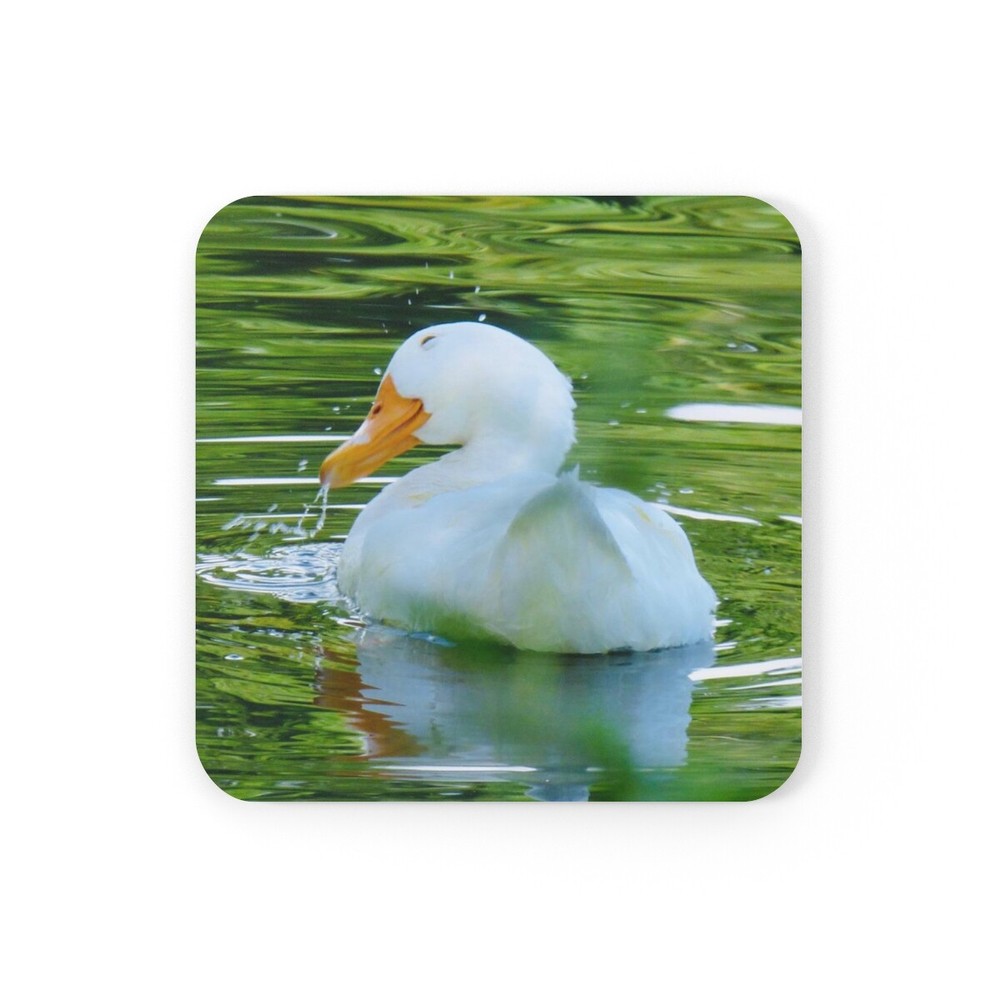 Happy Duck Cork Back Coaster