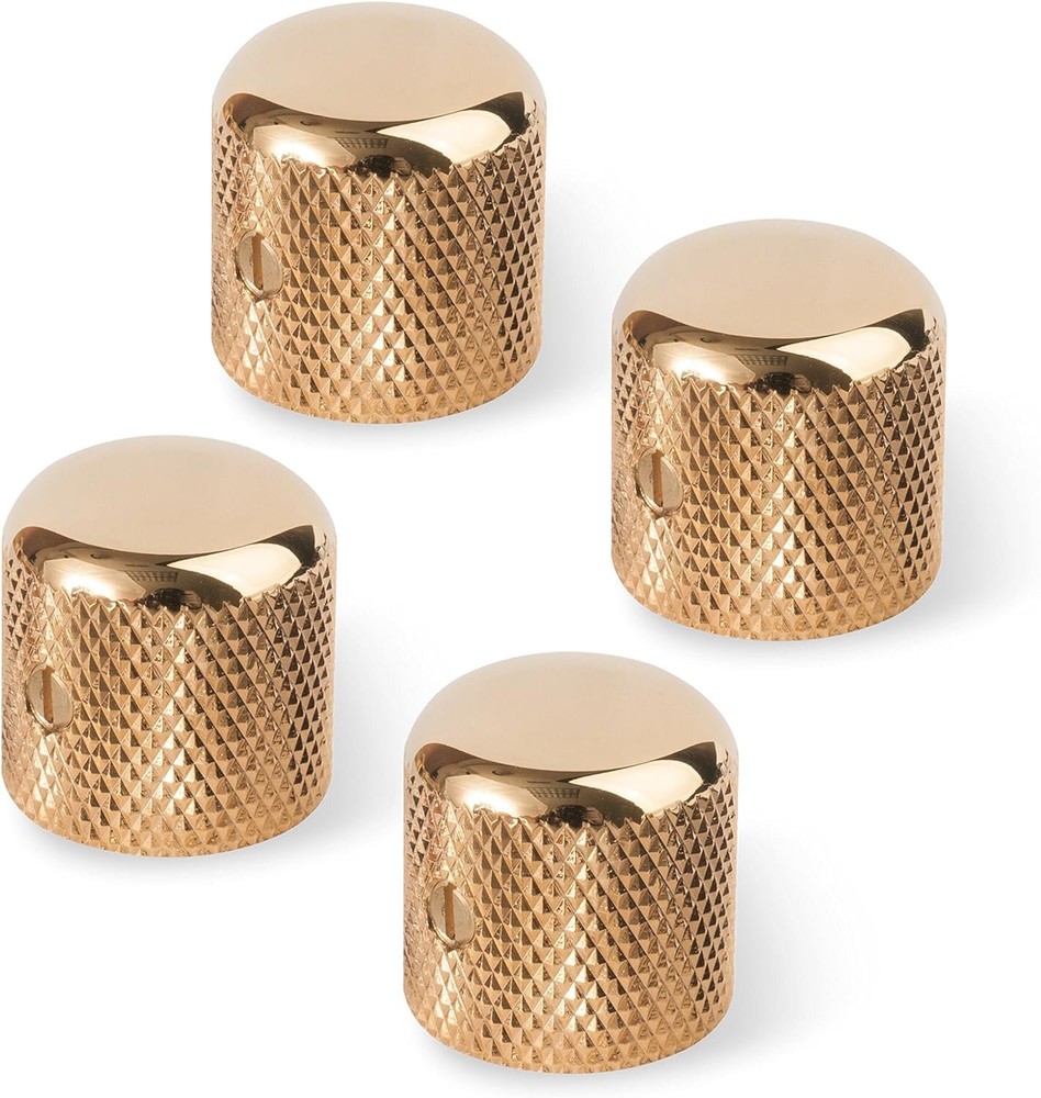Dome Knob, Gold, 6mm shaft - 4 pack