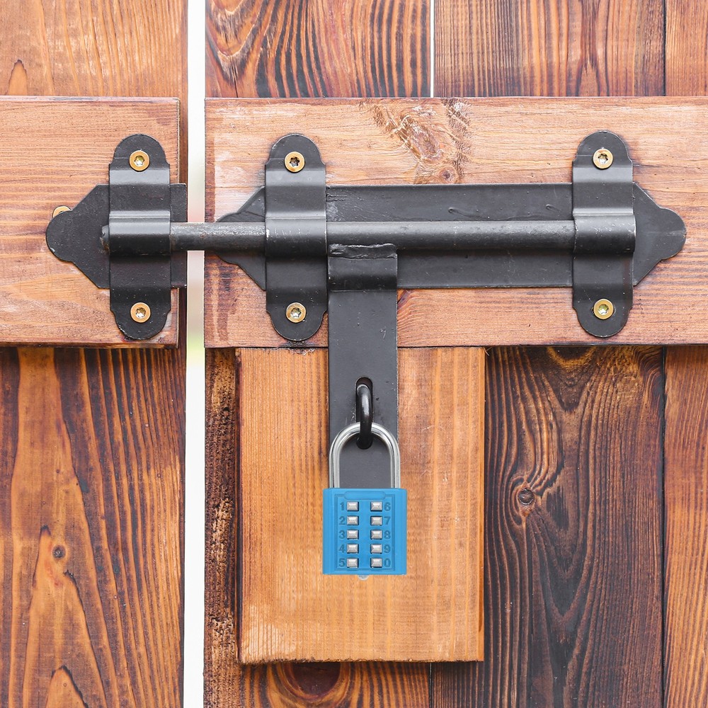 2Pcs Push Button Combination Padlock 10-Digit 5-Position Lock Lake Blue