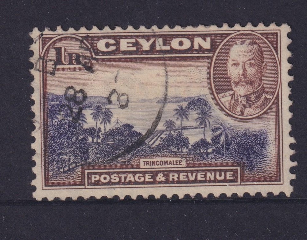 CEYLON, 1935 KGV 1r. Trincomalee, used.