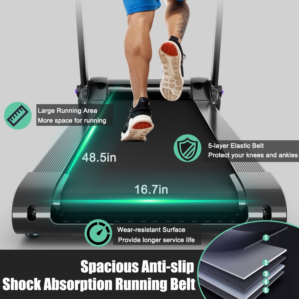 SuperFit 3HP Folding Electric Treadmill Running Machine with Speaker