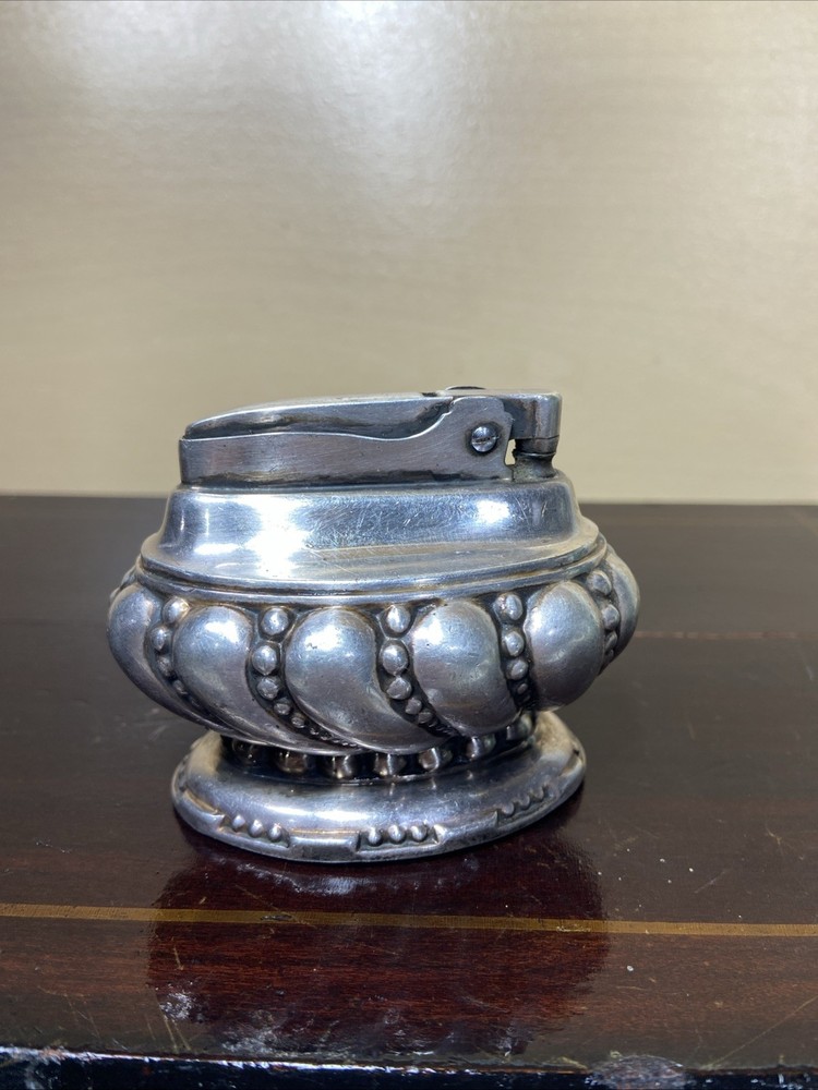 Vintage Ronson Crown Table Lighter Silverplate Art Deco