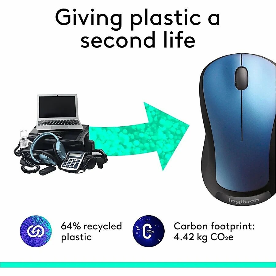 Logitech M310 Wireless Ambidextrous Optical Mouse Peacock Blue