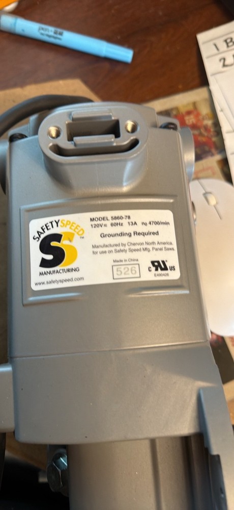 safety speed cut panel saw motor