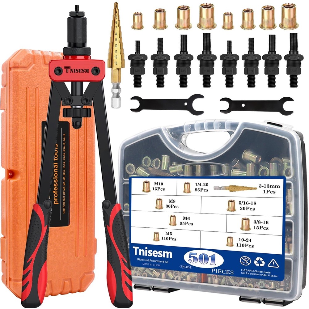 Tnisesm Rivet Nut Tool Kit,Rivnut Tool Kits,Professional Nutsert Tool Kit wit...
