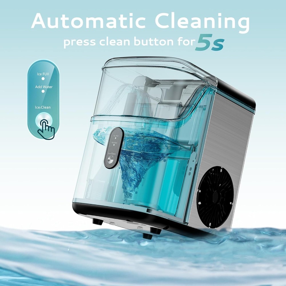 Nugget Ice Makers Countertop, Pebble Ice Maker Machine with 35lbs/24H