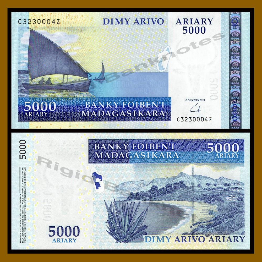 Madagascar 5000 Ariary, 2009 P-91b Unc