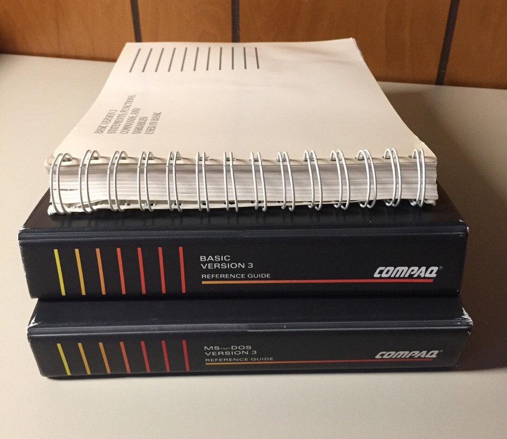 Vintage 1985 COMPAQ MS DOS & BASIC Version 3 Manuals VHTF